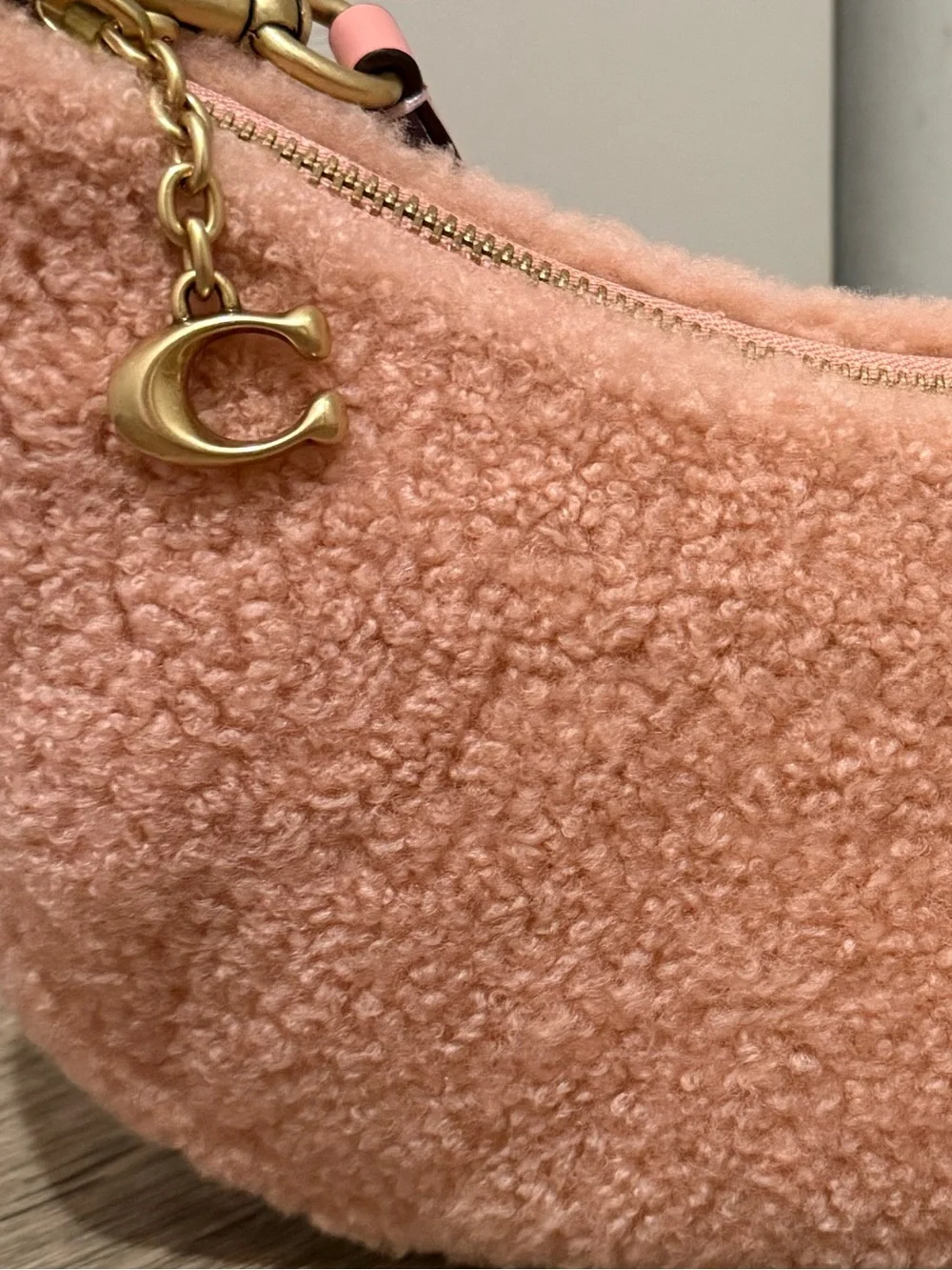 COACH Mira Shearling Crescent Shoulder Bag Candy Pink NWOT/PRICE FIRM